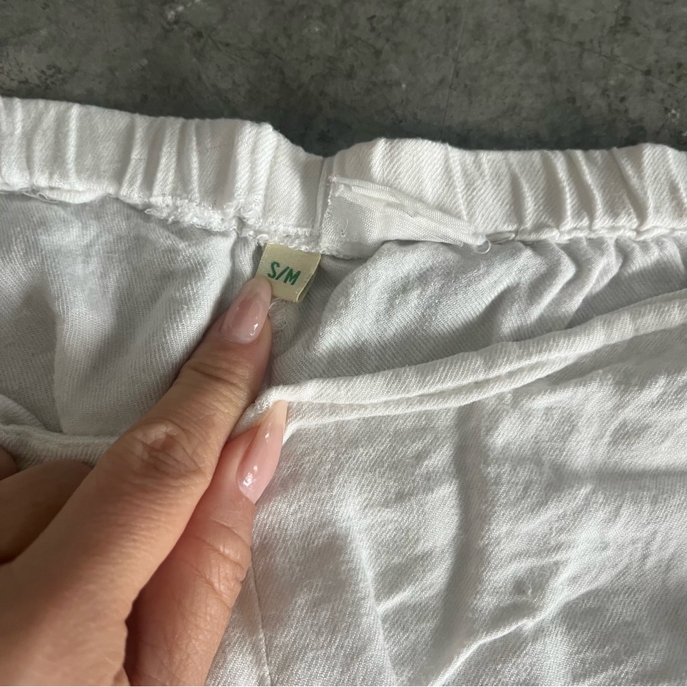White balloon pants yoga wide leg ashram s/m - Picture 2 of 5